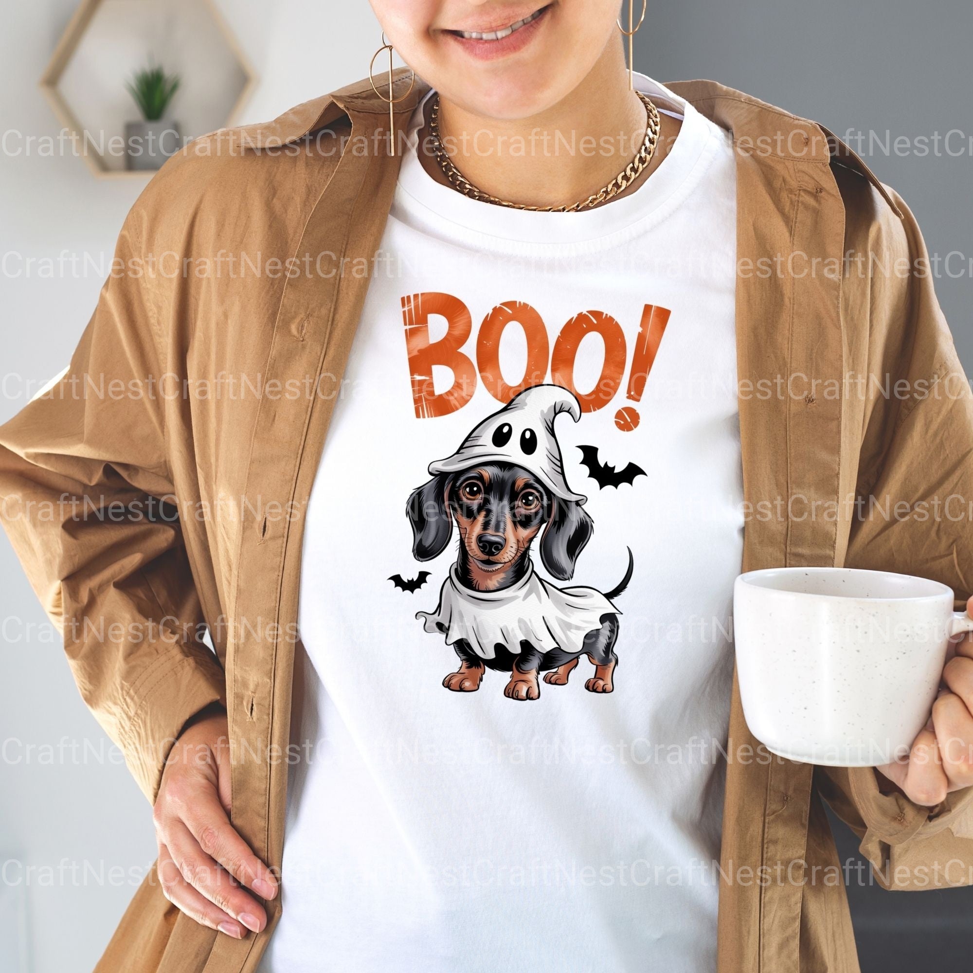 Dachshund Ghost Boo Clipart Bundle