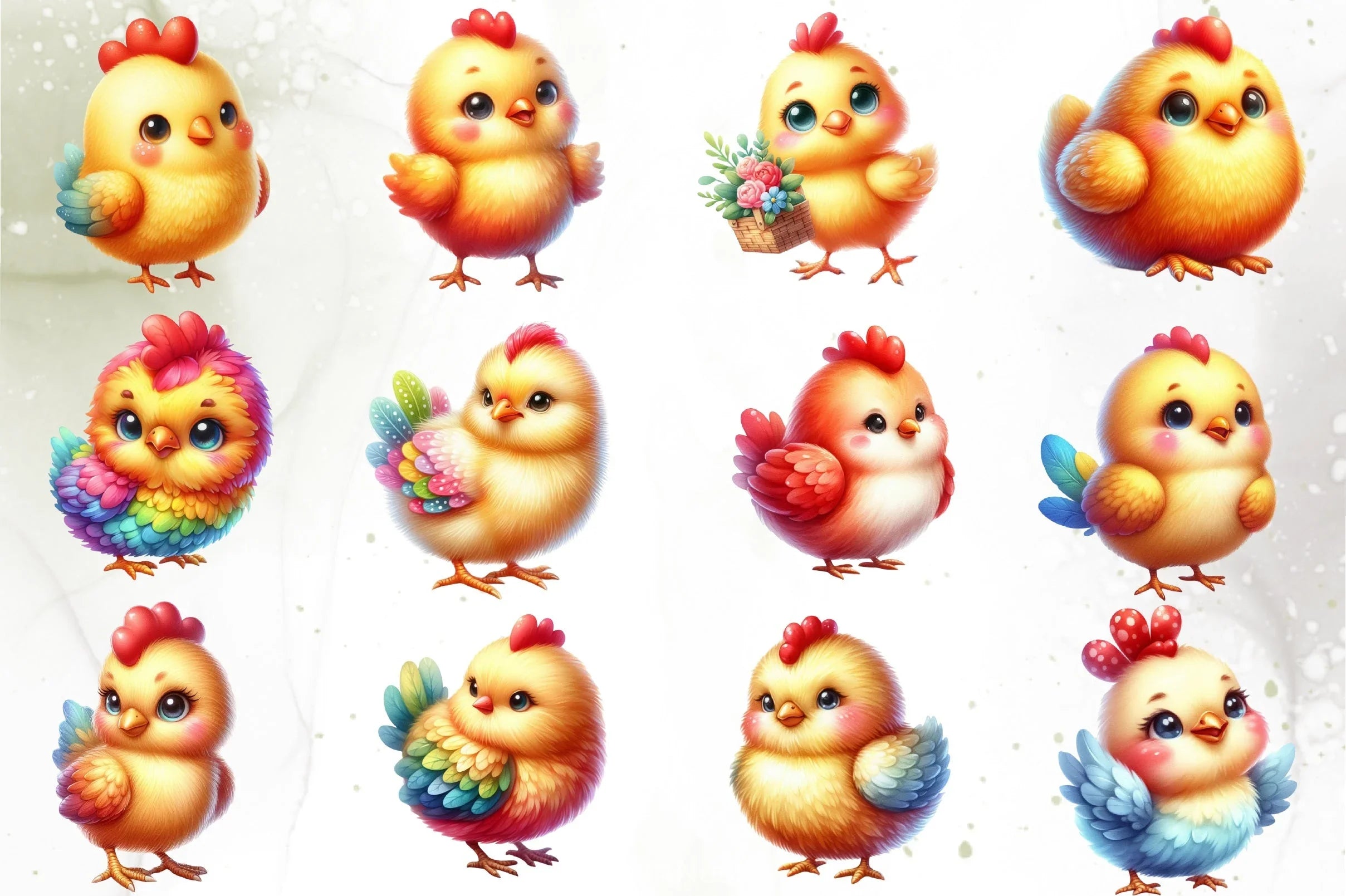 Cute Baby Chicken Clipart Bundle - CraftNest - Digital Crafting and Art