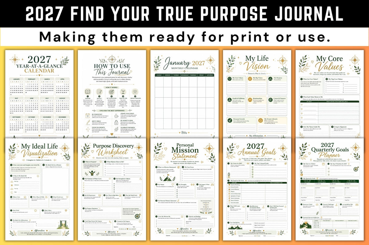 Find Your True Purpose Journal 2027