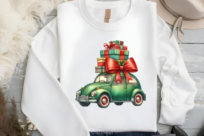 Christmas Car Clipart Bundle 4 - CraftNest - Digital Crafting and Art