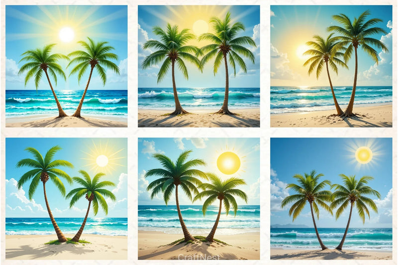Summer Tropical Beach Clipart Bundle - CraftNest - Digital Crafting and Art