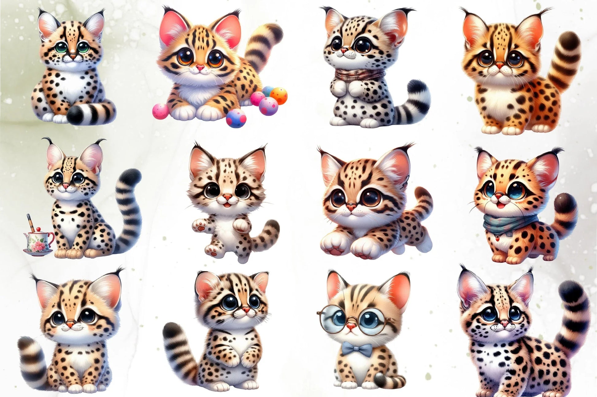 Cute Ocelot Clipart Bundle - CraftNest - Digital Crafting and Art