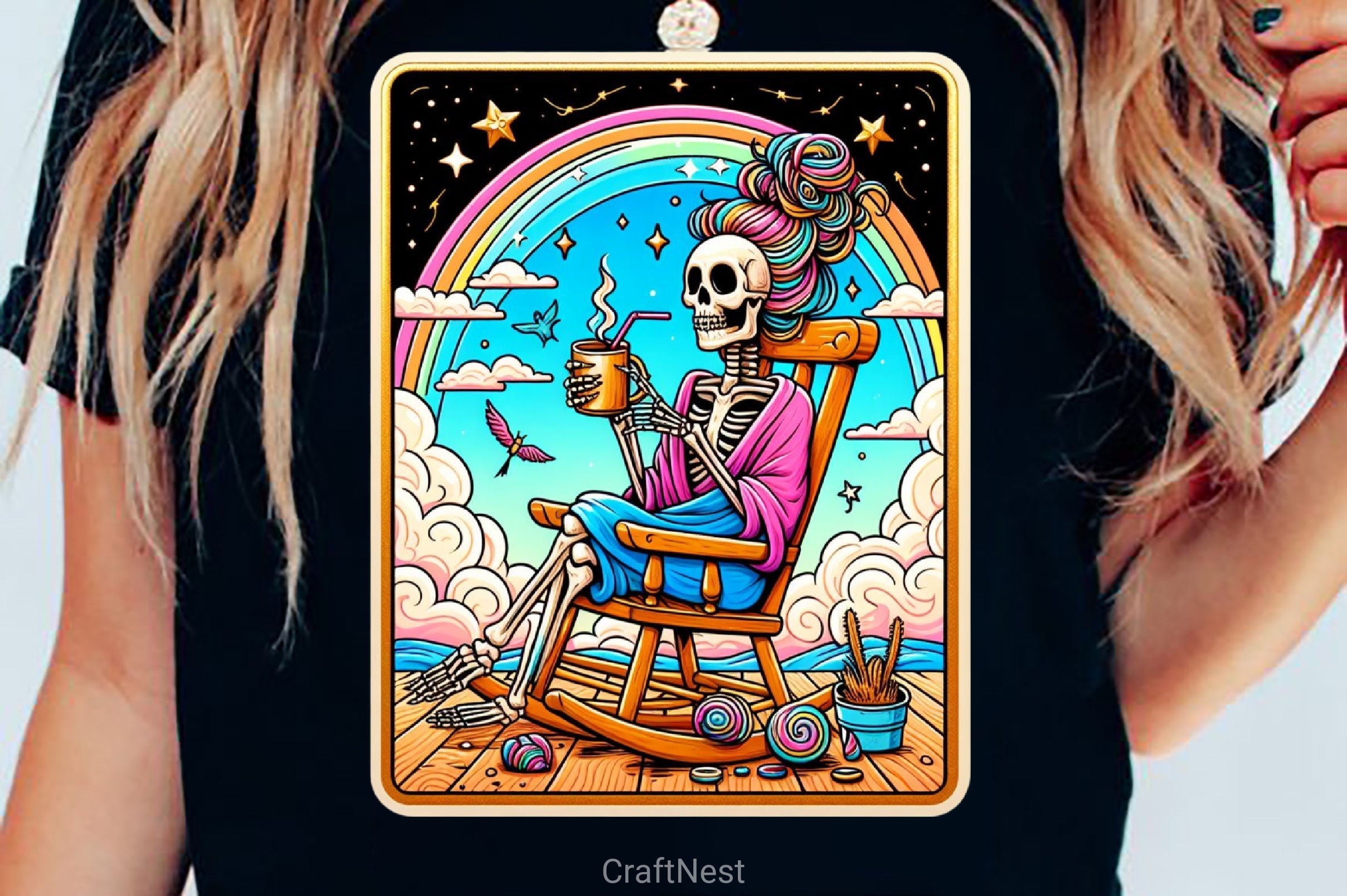 The Caffeinated Tarot Card Skeleton Clipart Bundle