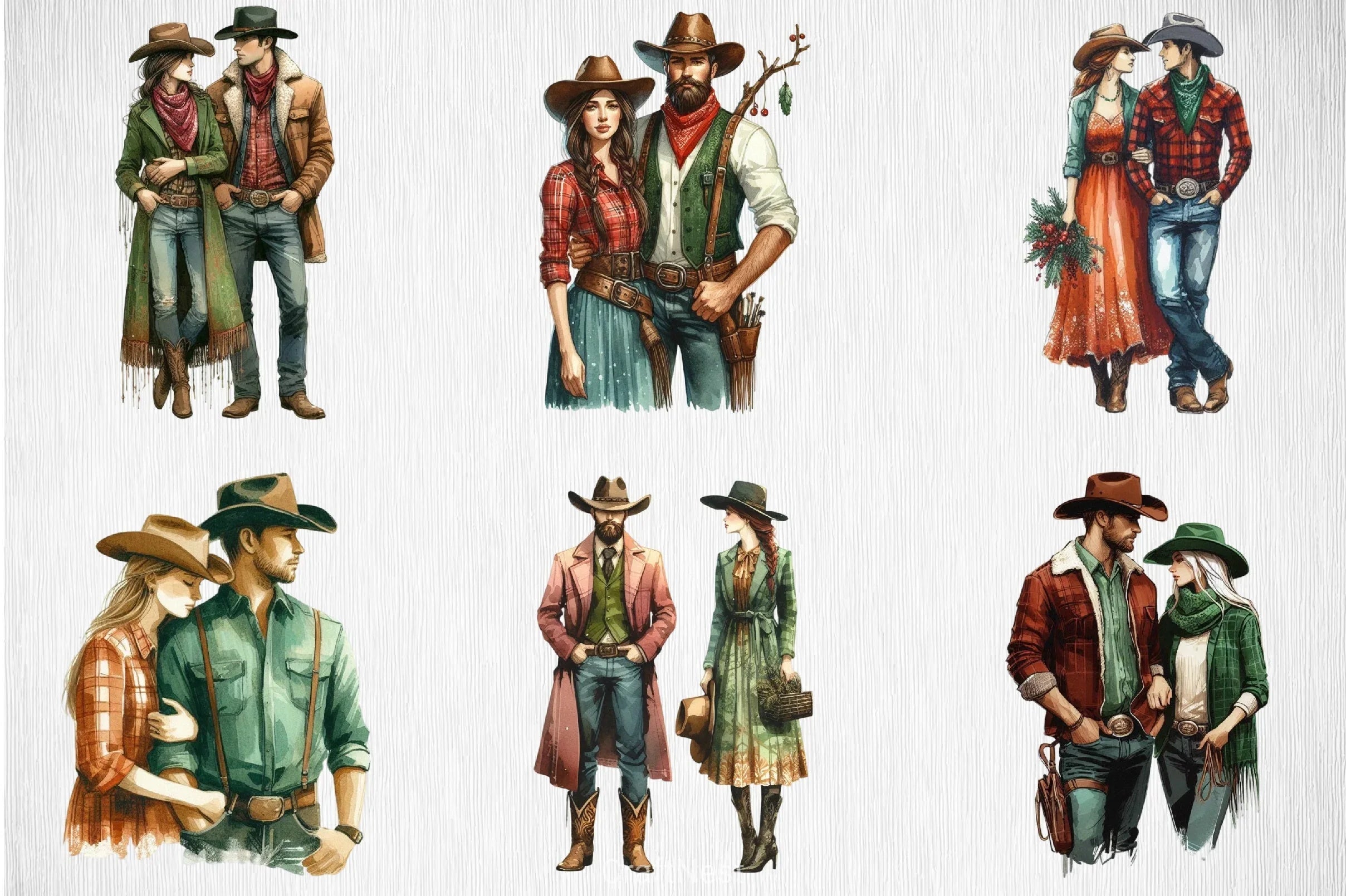 Cowboy & Woman Clipart Bundle - CraftNest - Digital Crafting and Art