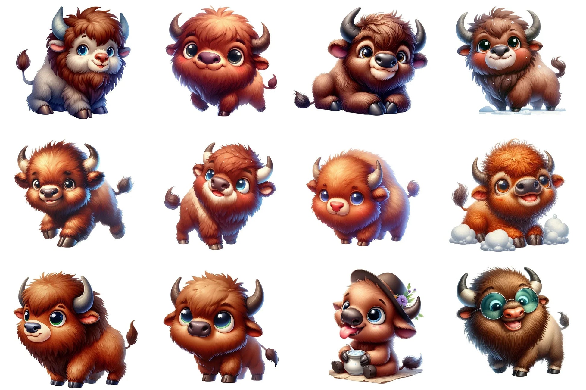 Baby Highland Cow Clipart Bundle 6 - CraftNest - Digital Crafting and Art