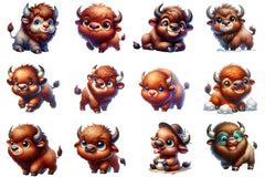 Baby Highland Cow Clipart Bundle 6 - CraftNest - Digital Crafting and Art