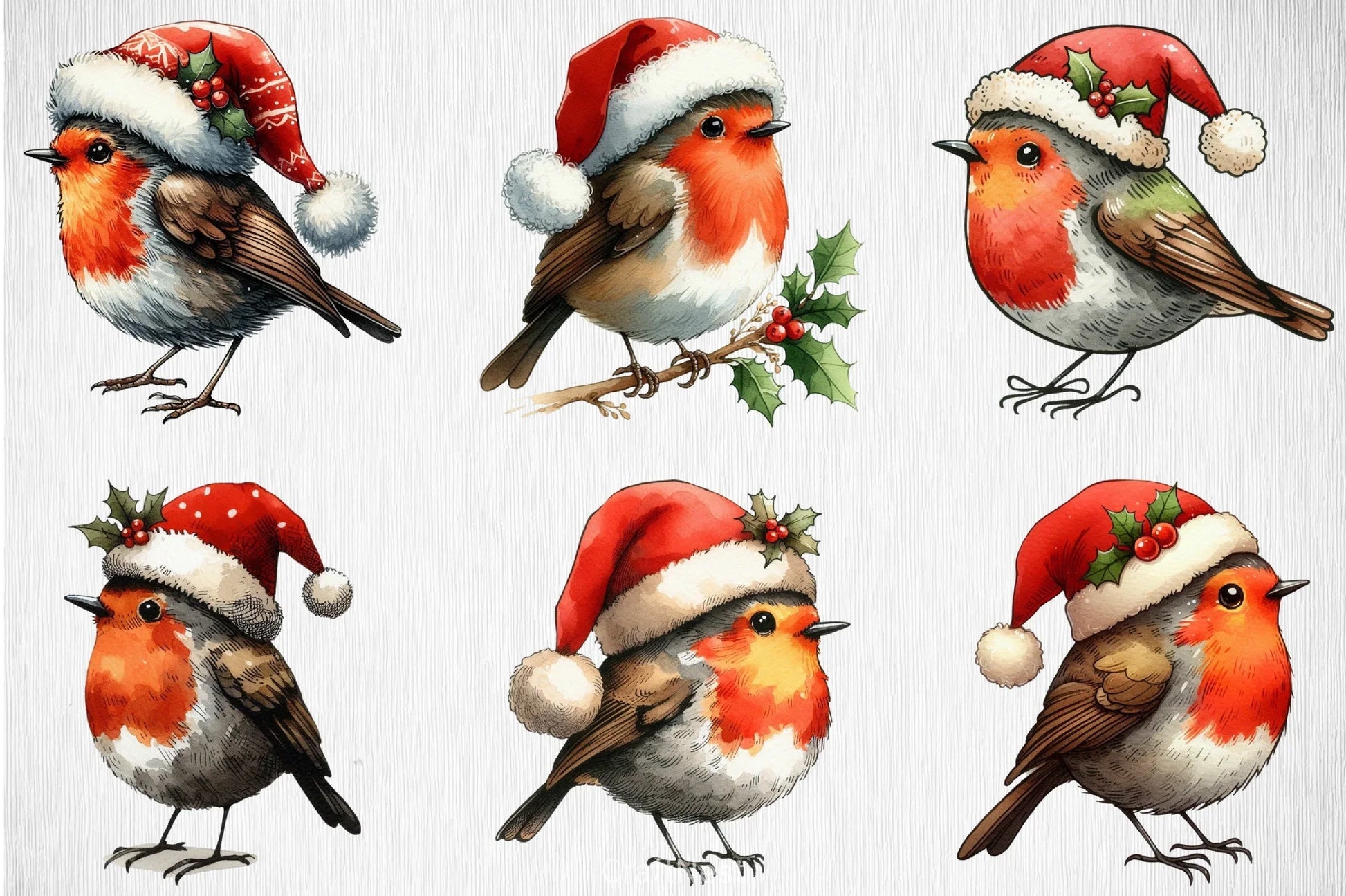 Robin Santa Bird Clipart Bundle - CraftNest - Digital Crafting and Art
