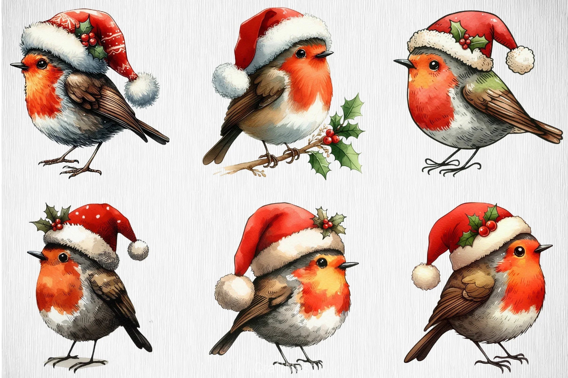 Robin Santa Bird Clipart Bundle - CraftNest - Digital Crafting and Art