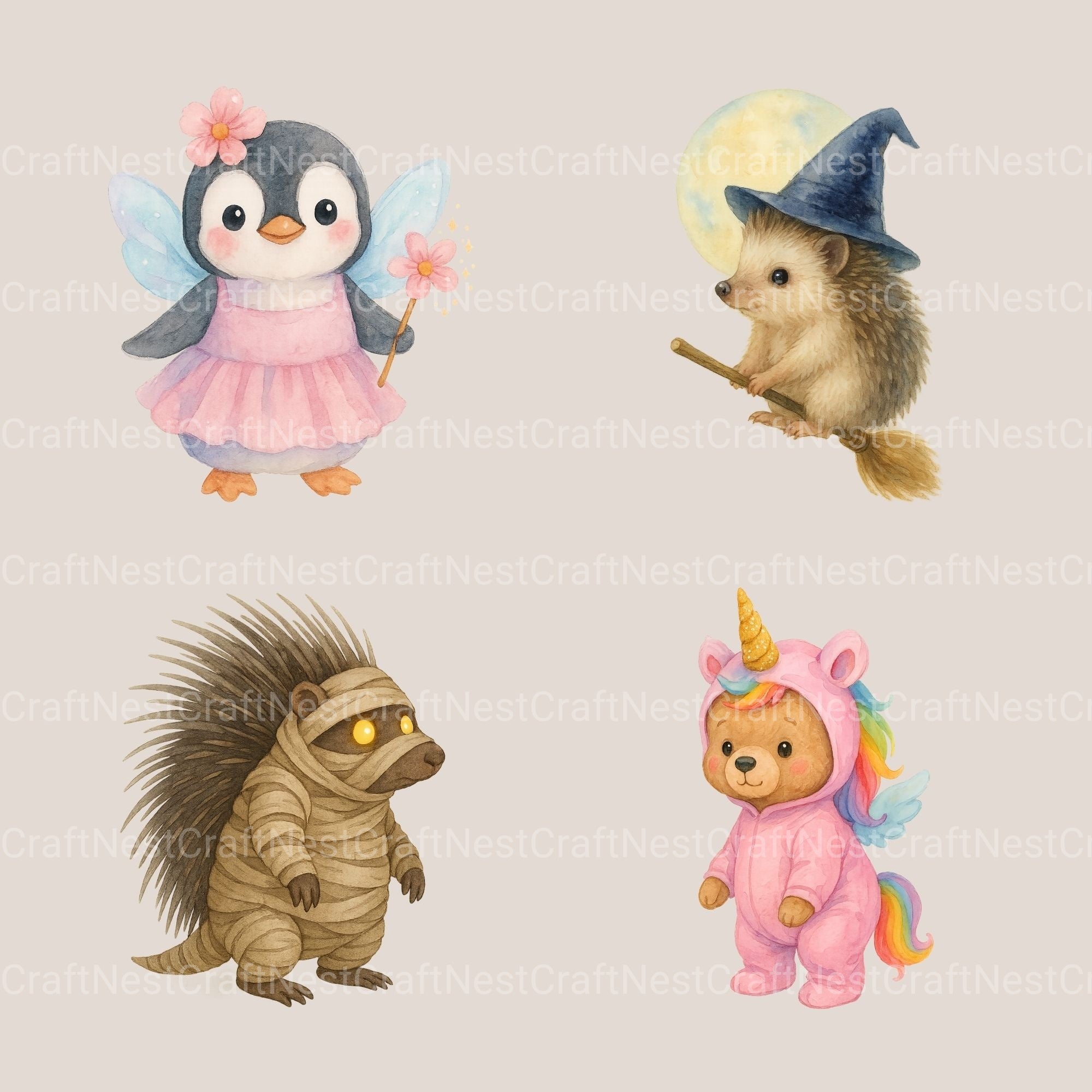 Halloween Animals 2 Clipart Bundle