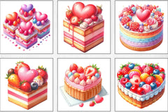 Heart Cake Valentine Clipart Bundle - CraftNest - Digital Crafting and Art