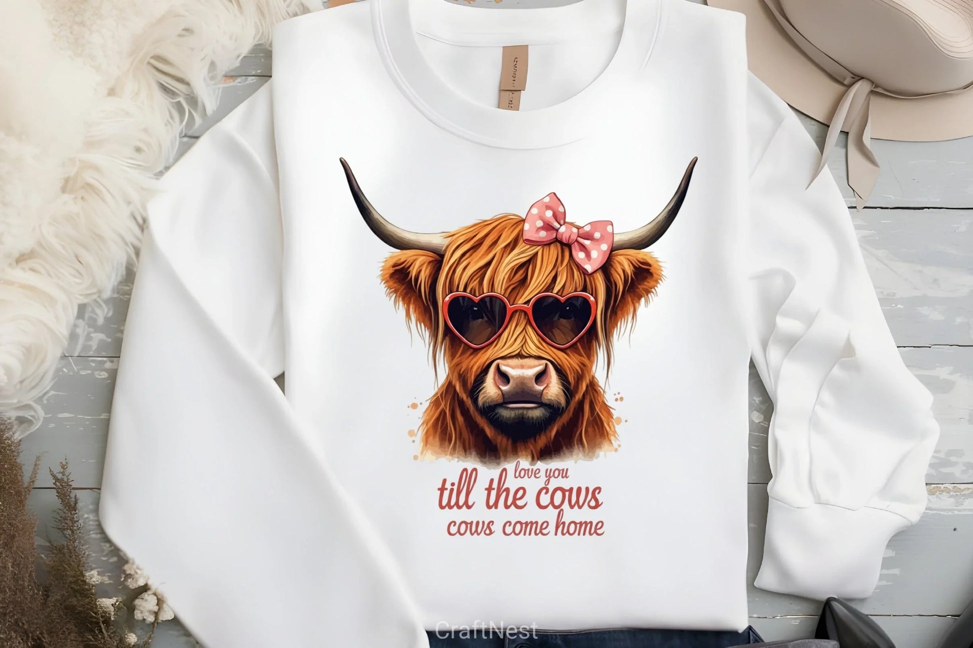 Western Valentine's Day Highland Cow Clipart Bundle - CraftNest - Digital Crafting and Art