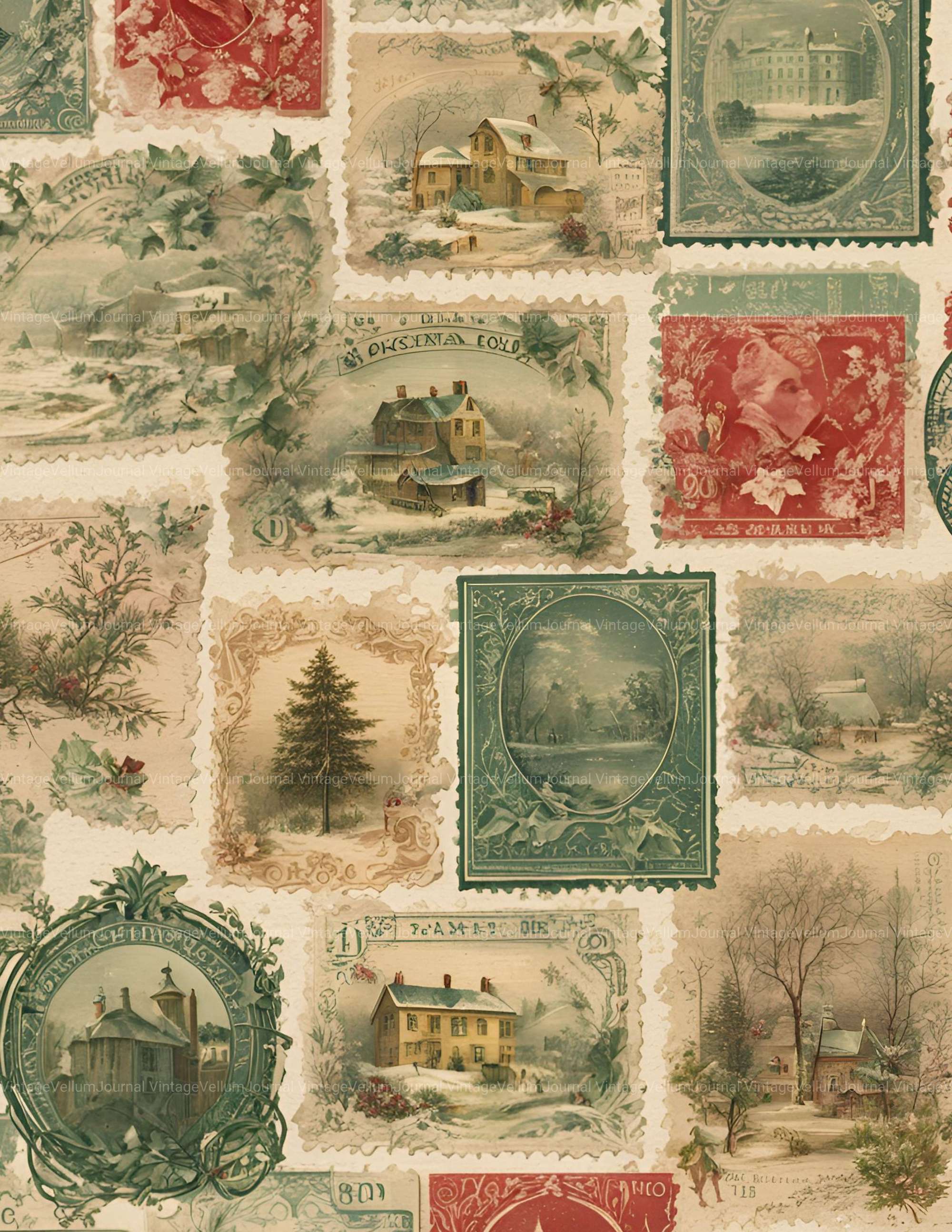 Victorian Christmas Junk Journal Pages - CraftNest - Digital Crafting and Art