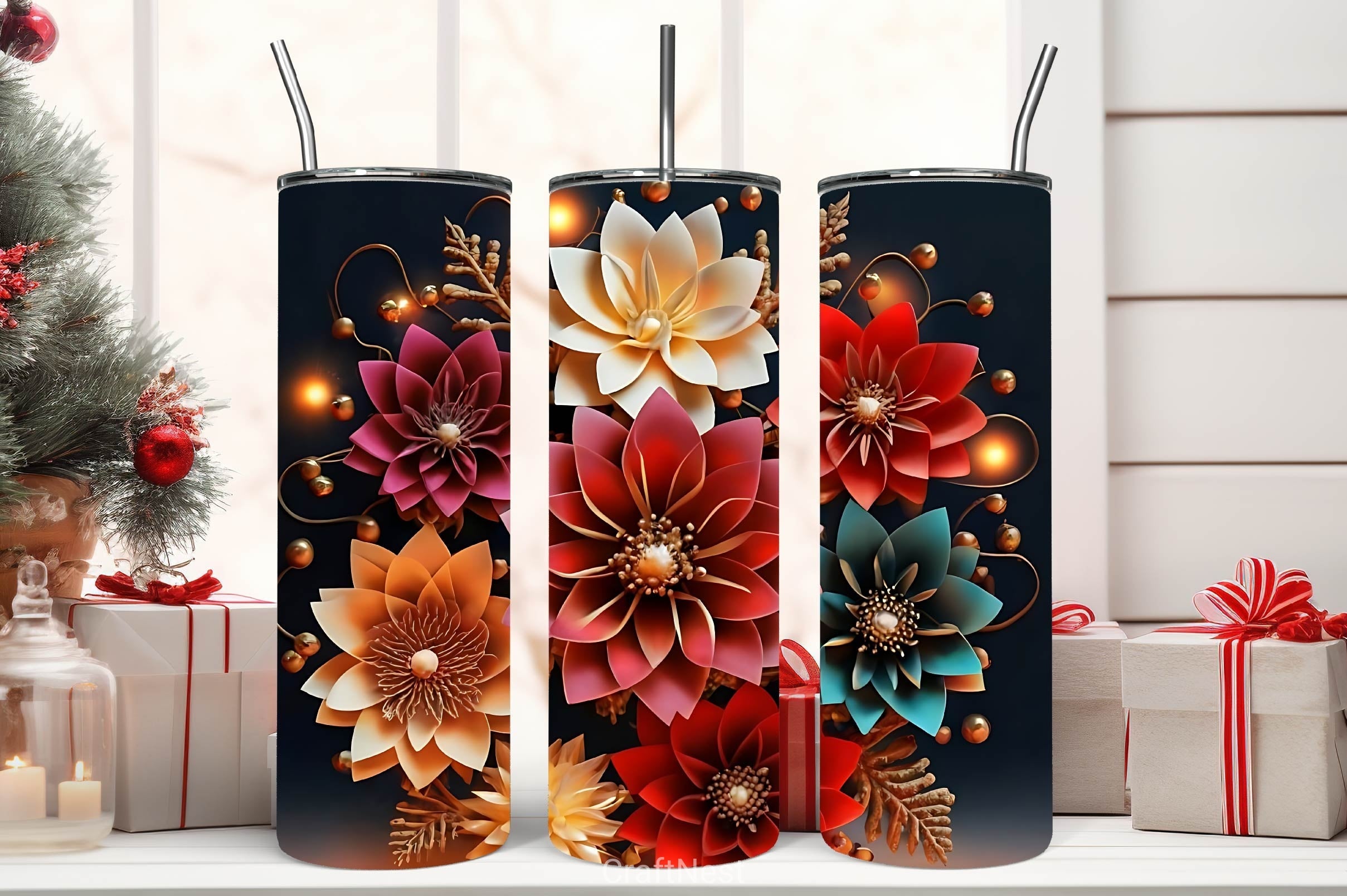 Flower Tumbler Wrap Bundle 36