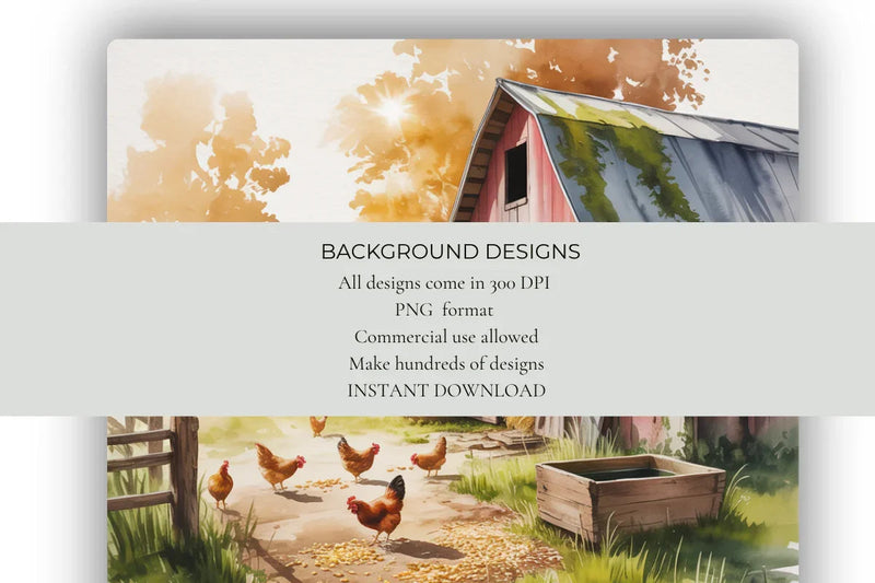 Rustic Barnyard Mornings Background Papers - CraftNest - Digital Crafting and Art