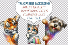 Crazy Animals Peeking Clipart Bundle - CraftNest - Digital Crafting and Art