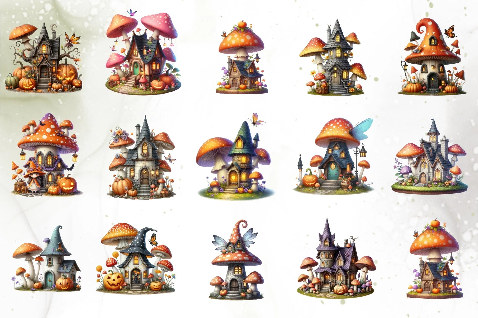 Fairy House Halloween Clipart Bundle - CraftNest - Digital Crafting and Art