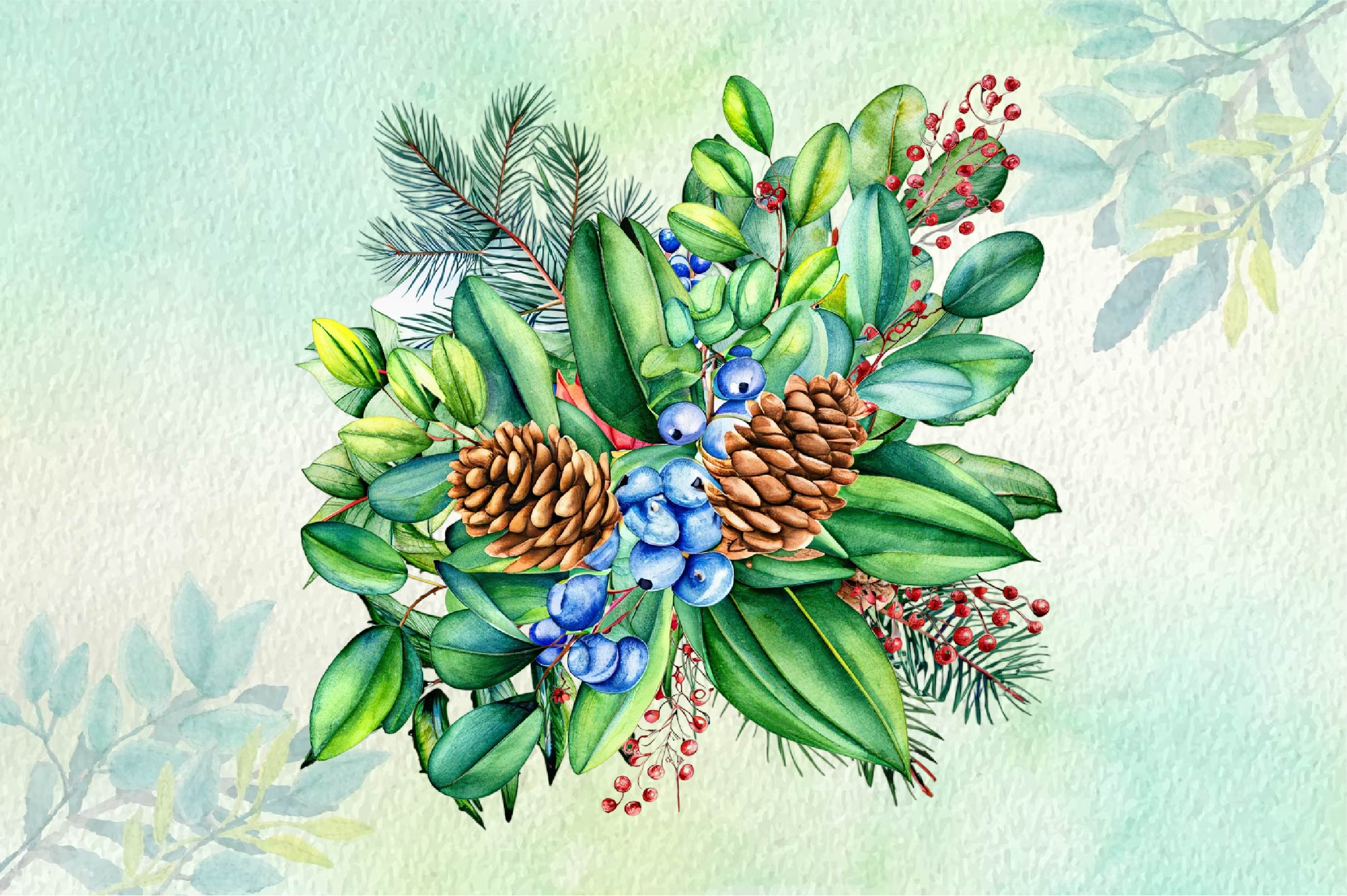 Poinsettia Leaves Clipart Bundle - CraftNest - Digital Crafting and Art
