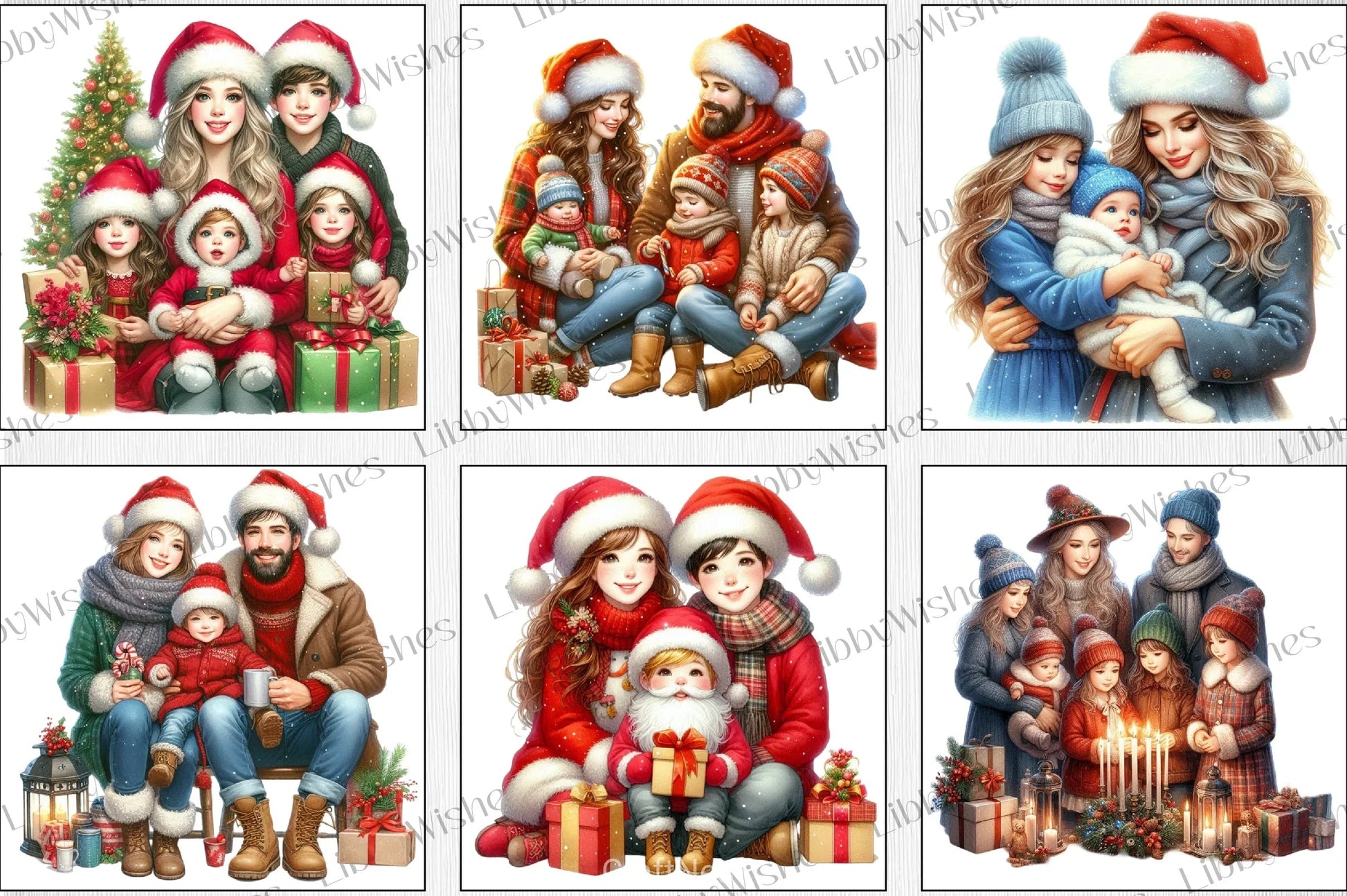 Christmas Family Clipart Bundle - CraftNest - Digital Crafting and Art