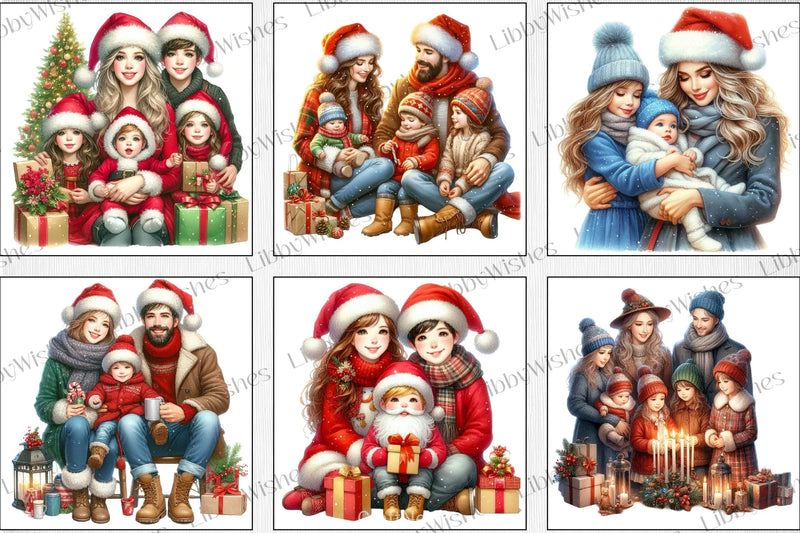Christmas Family Clipart Bundle - CraftNest - Digital Crafting and Art