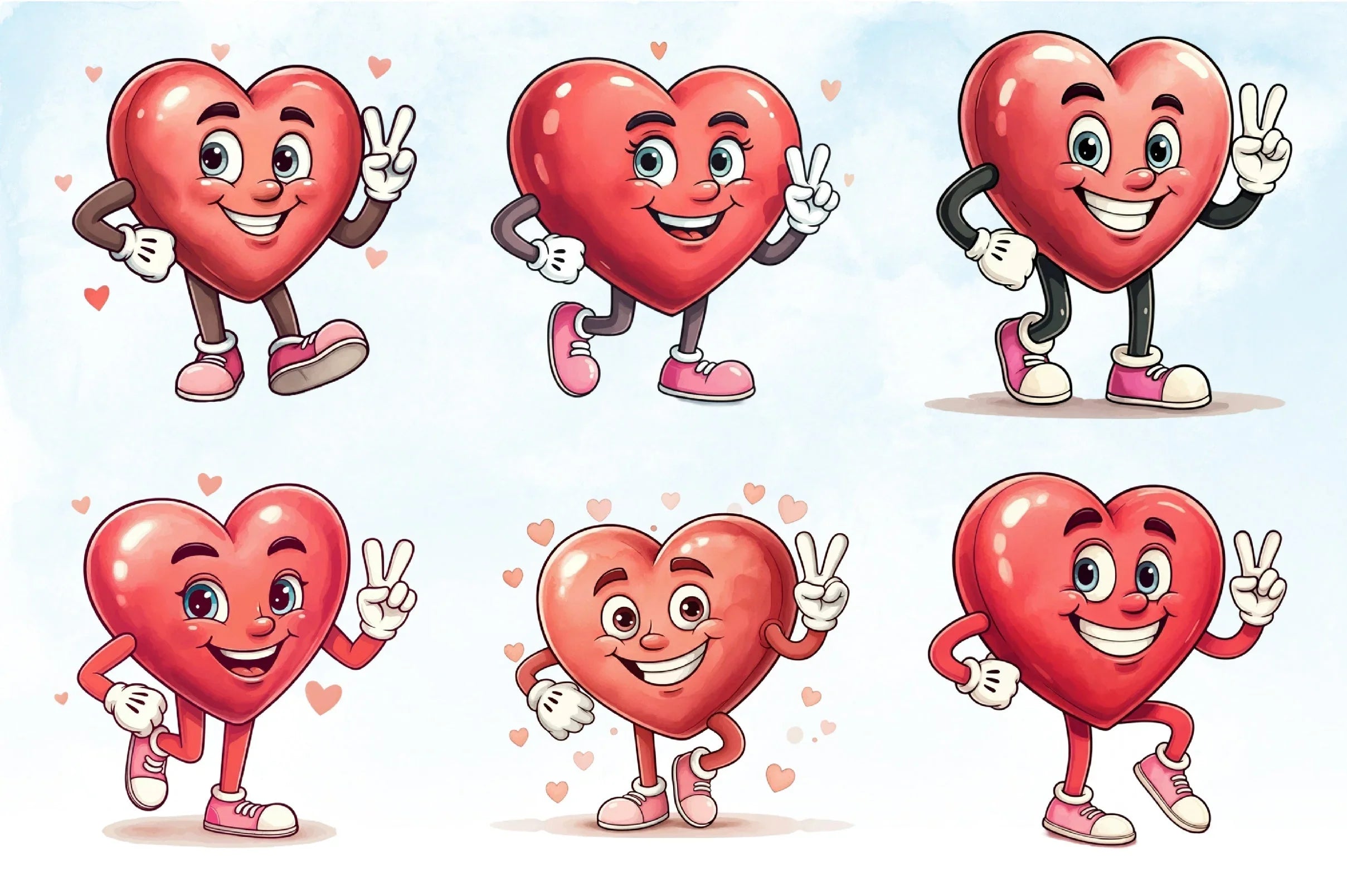 Funny Retro Heart Valentine Clipart Bundle - CraftNest - Digital Crafting and Art