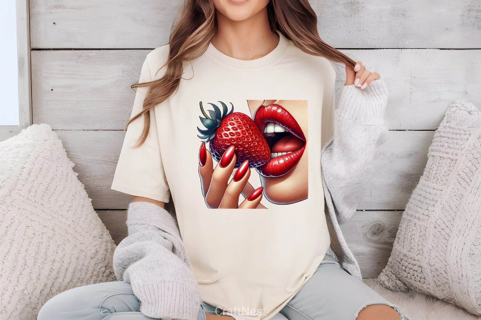 Glossy Red Lips & Strawberry Clipart Bundle 4 - CraftNest - Digital Crafting and Art