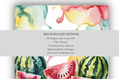 Summer Watermelon Background Papers - CraftNest - Digital Crafting and Art