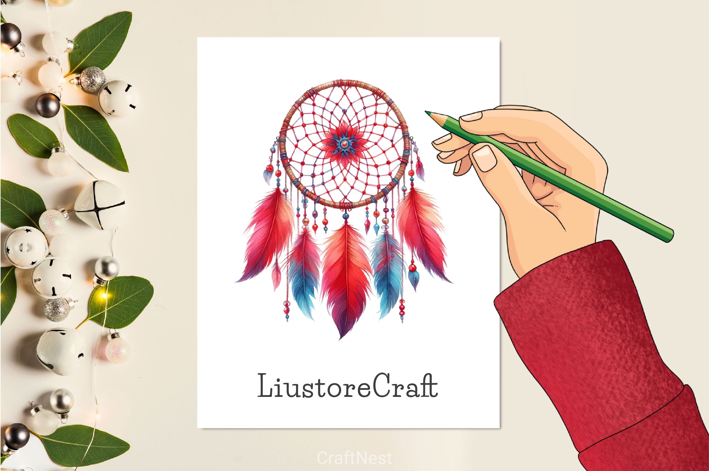 Boho Dreamcatcher Clipart Bundle 2
