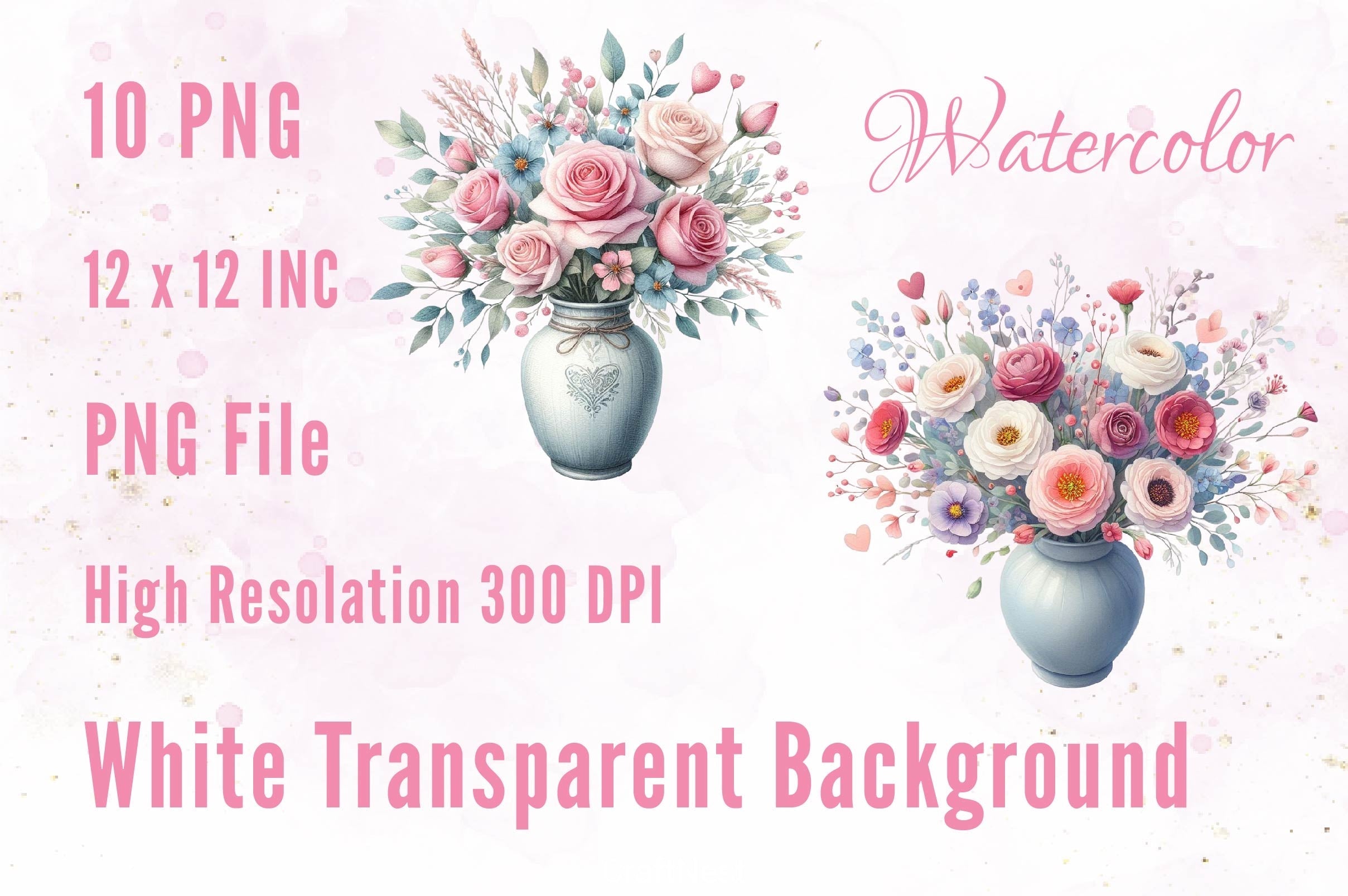 Flower Vase Clipart Bundle