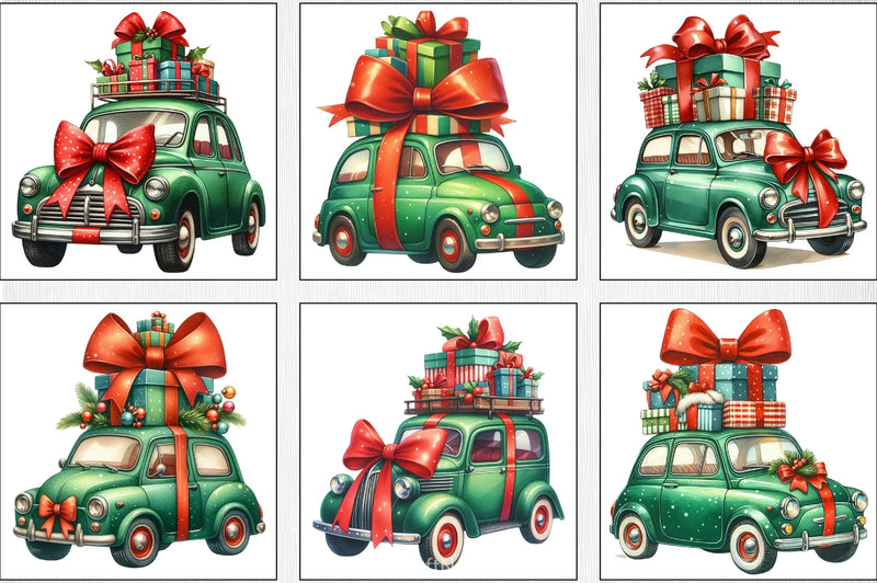 Christmas Car Gifts Clipart Bundle - CraftNest - Digital Crafting and Art