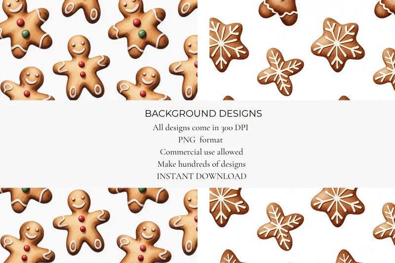 Gingerbread Christmas Cookies Seamless Papers - CraftNest - Digital Crafting and Art