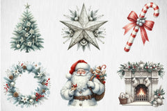 White Chic Christmas Clipart Bundle - CraftNest - Digital Crafting and Art