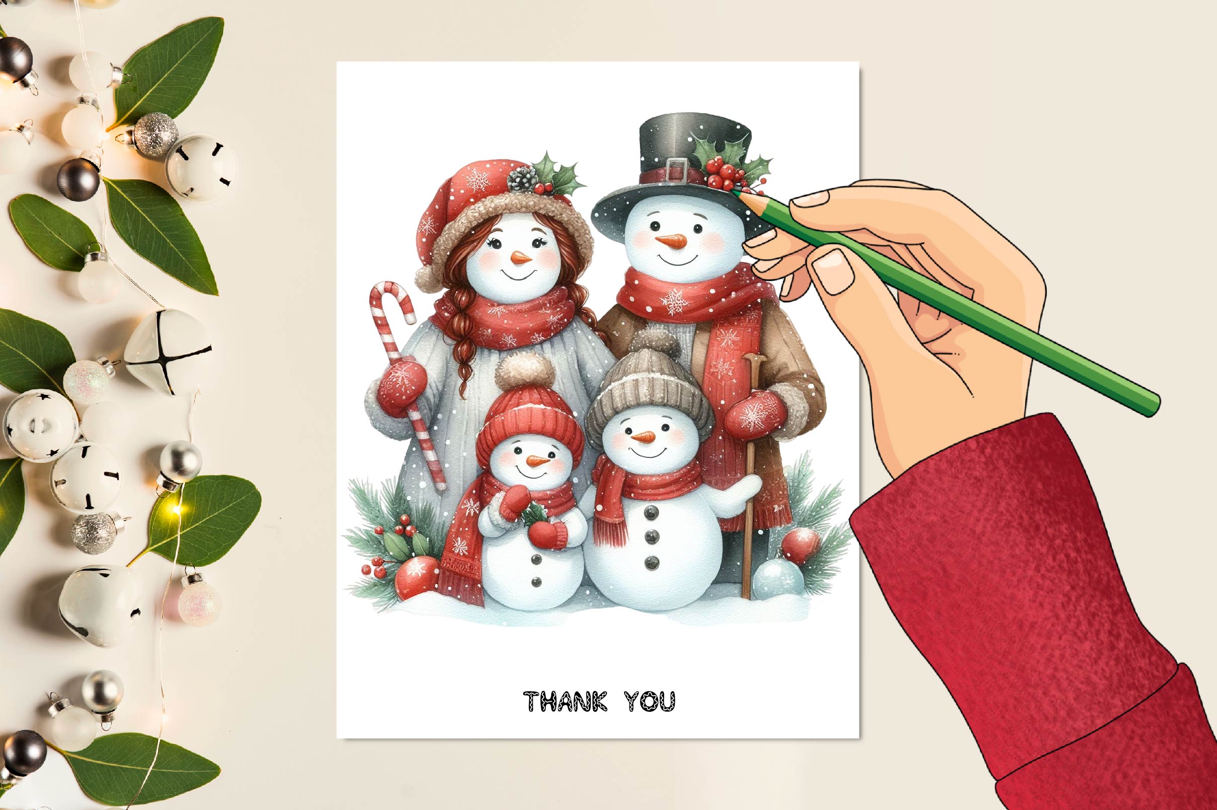 Snowman Family Christmas Clipart Bundle - CraftNest - Digital Crafting and Art