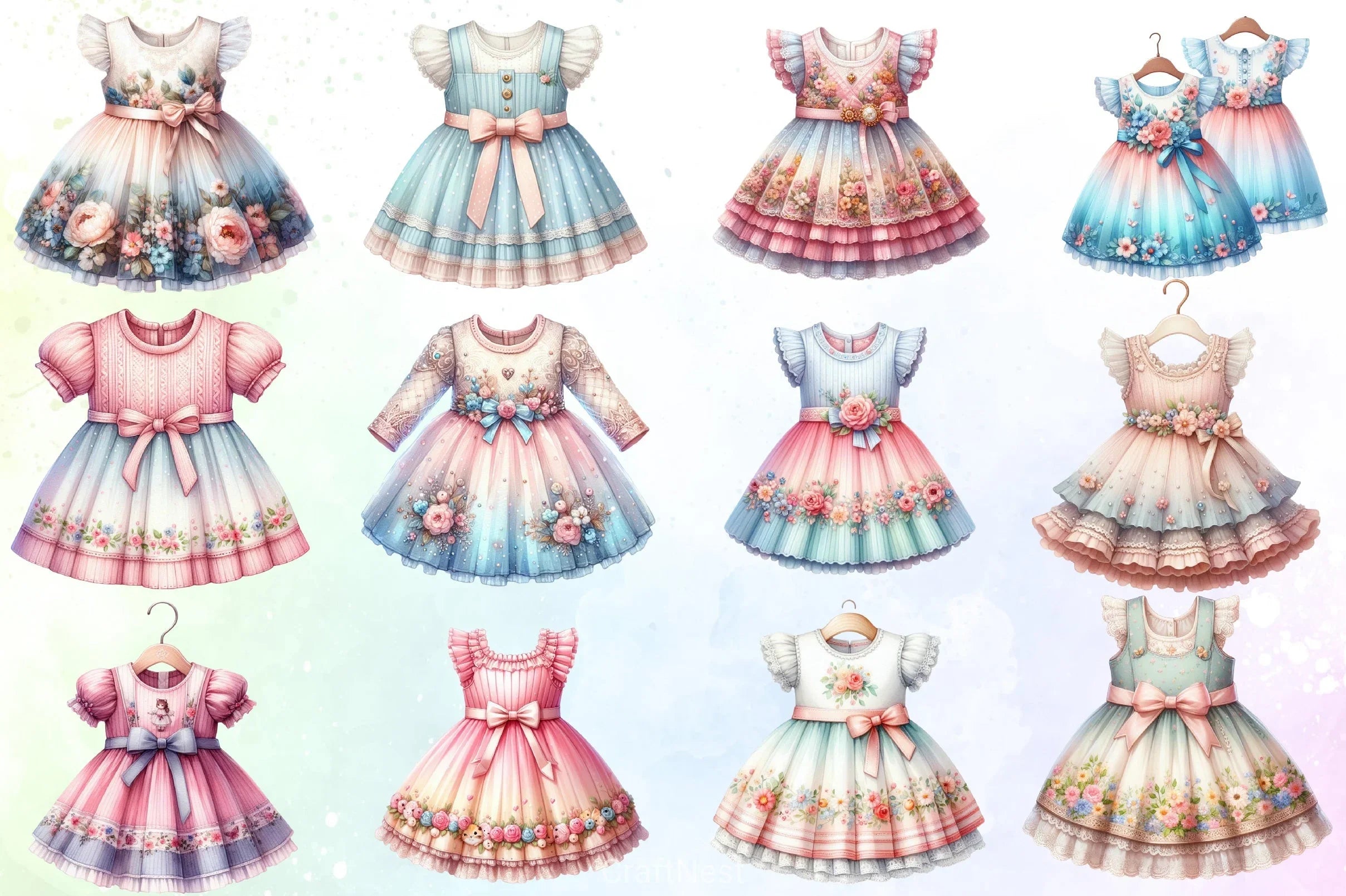 Pastel Baby Clothes Clipart Bundle - CraftNest - Digital Crafting and Art