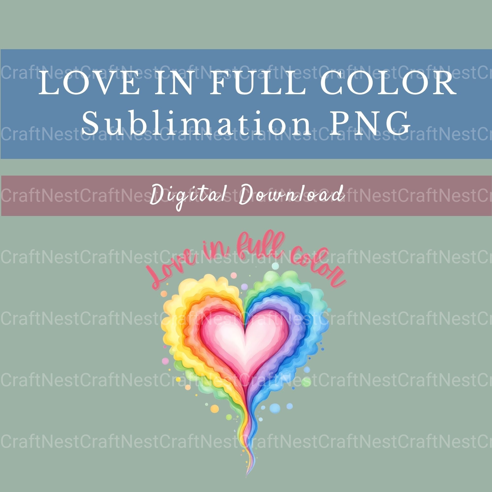 Love In Full Color Shirt Design Clipart Bundle