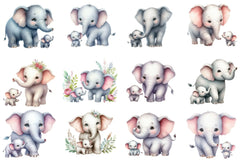 Mother's Day Elephants Clipart Bundle - CraftNest - Digital Crafting and Art