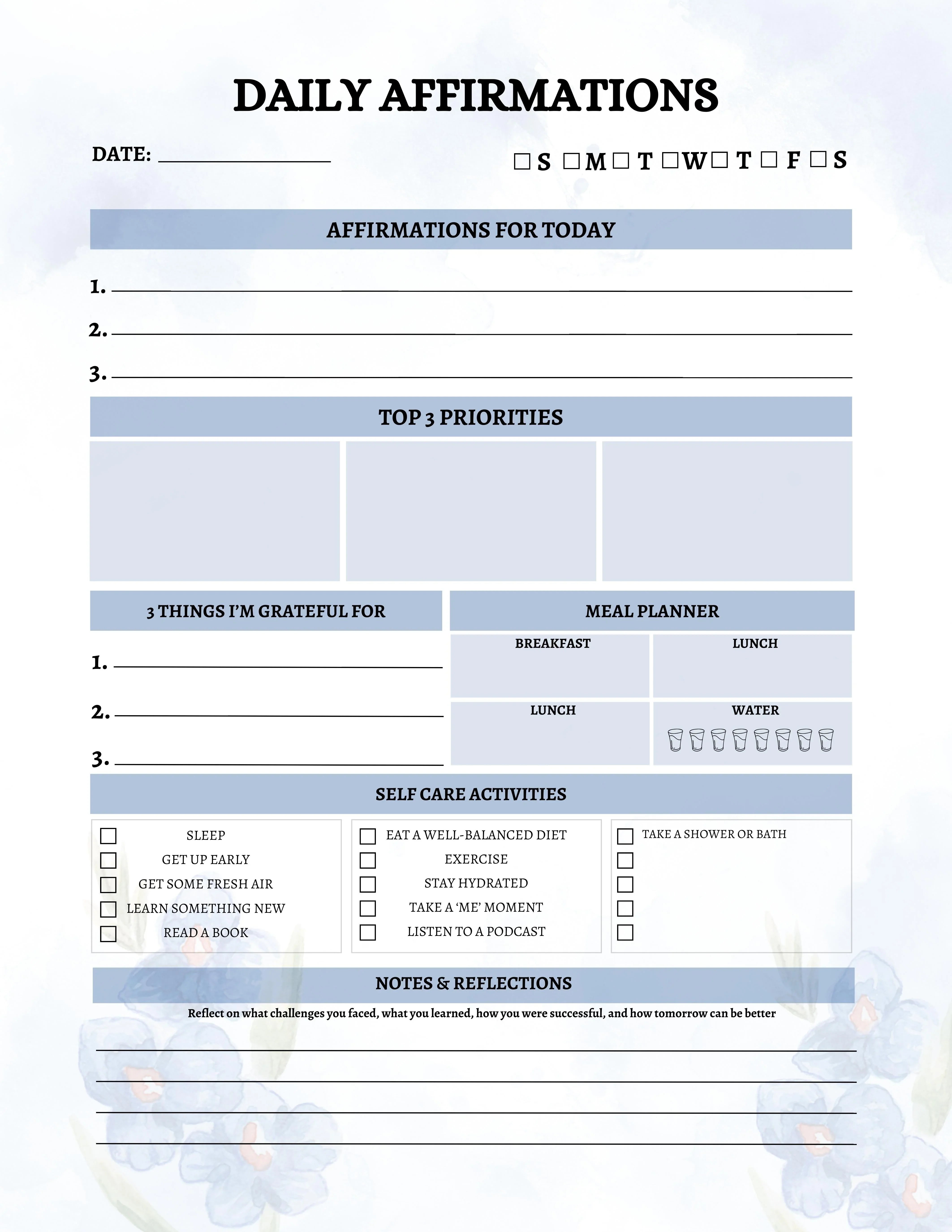 Daily Affirmations Journal KDP Planner - CraftNest - Digital Crafting and Art