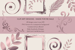 Rose Gold Foil Elements Clipart - CraftNest - Digital Crafting and Art