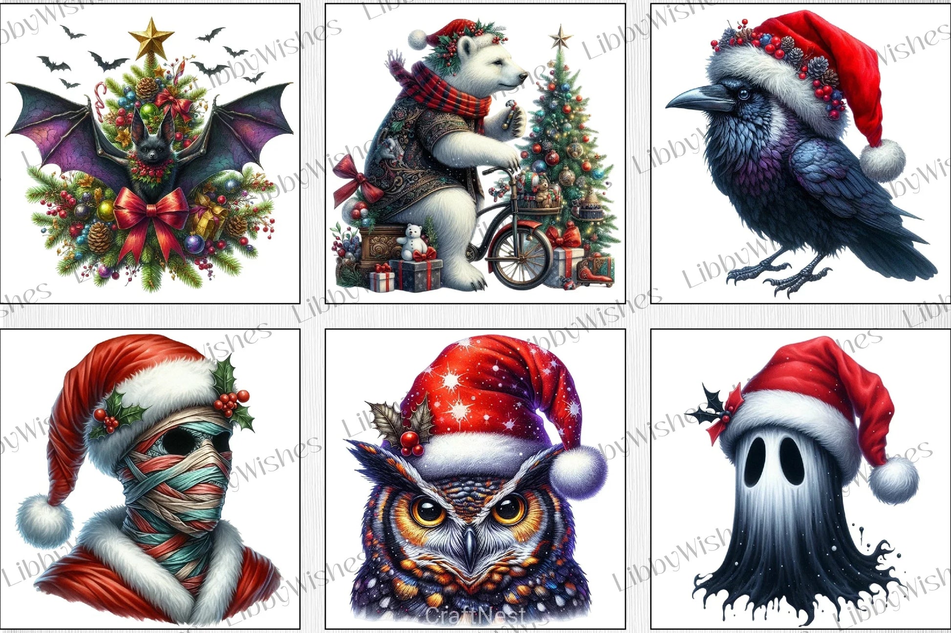 Christmas Gothic Clipart Bundle - CraftNest - Digital Crafting and Art