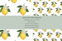 Lemon Blooms Seamless Papers - CraftNest - Digital Crafting and Art