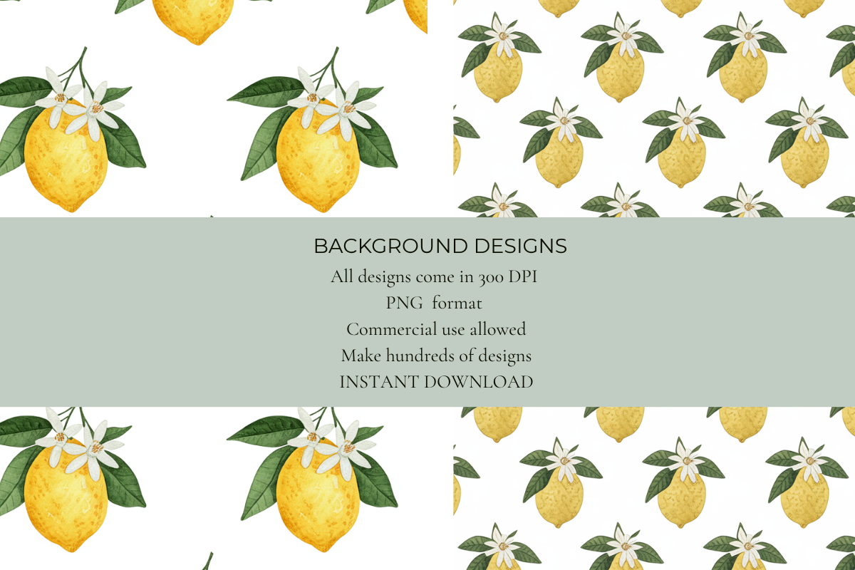 Lemon Blooms Seamless Papers