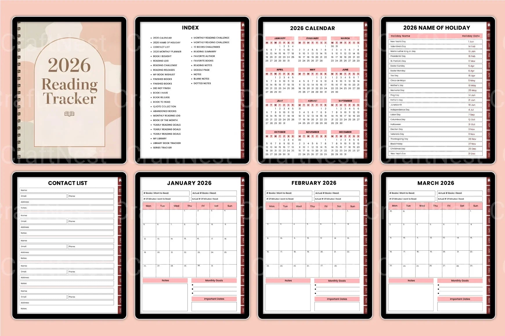 Reading Book Tracker Tool - CraftNest - Digital Crafting and Art