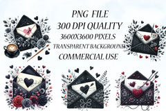 Black Valentine Crochet Envelopes Bundle - CraftNest - Digital Crafting and Art