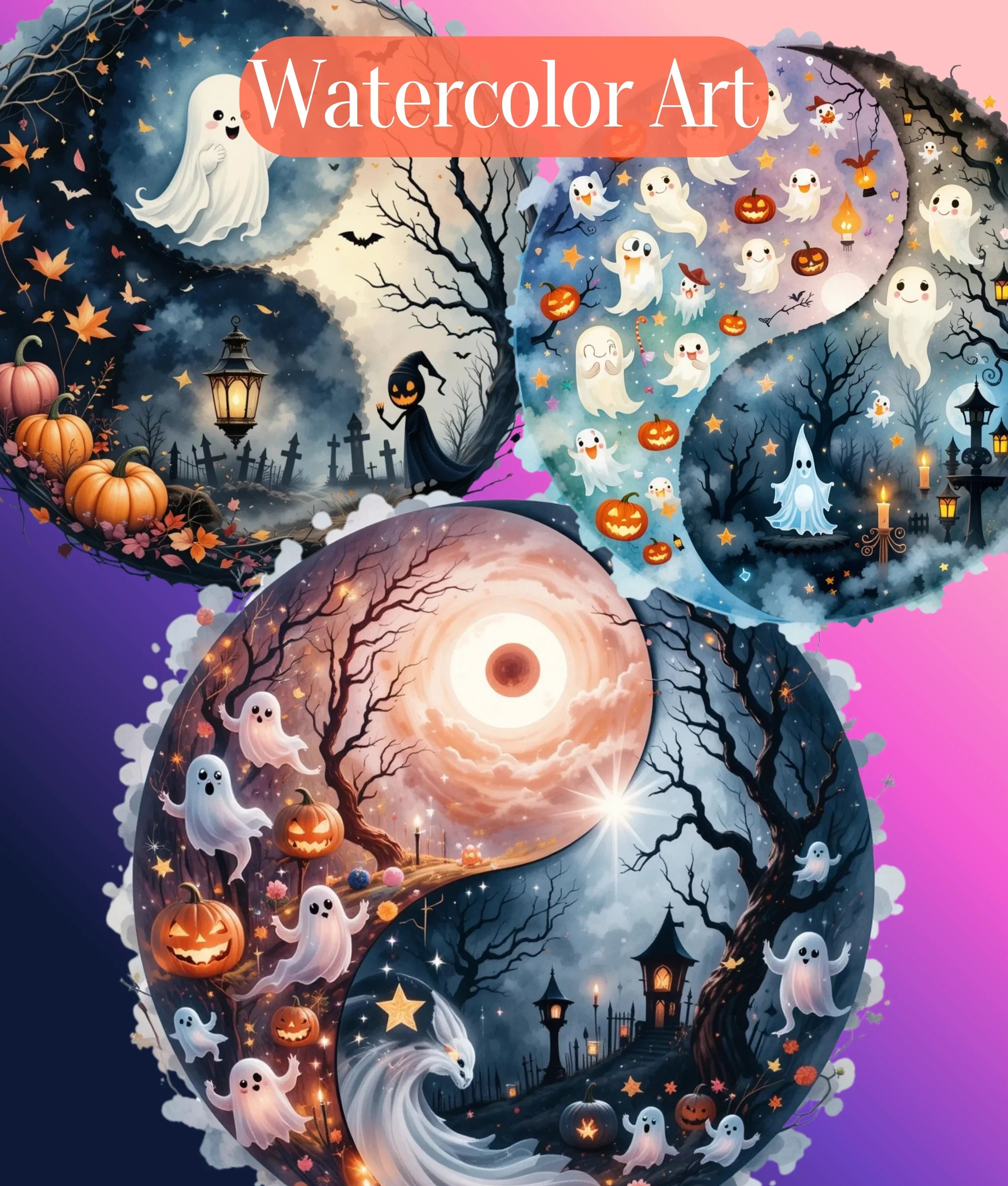 Yin Yang Halloween Clipart Bundle - CraftNest - Digital Crafting and Art
