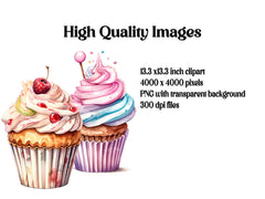 Vintage Cupcakes Clipart - CraftNest