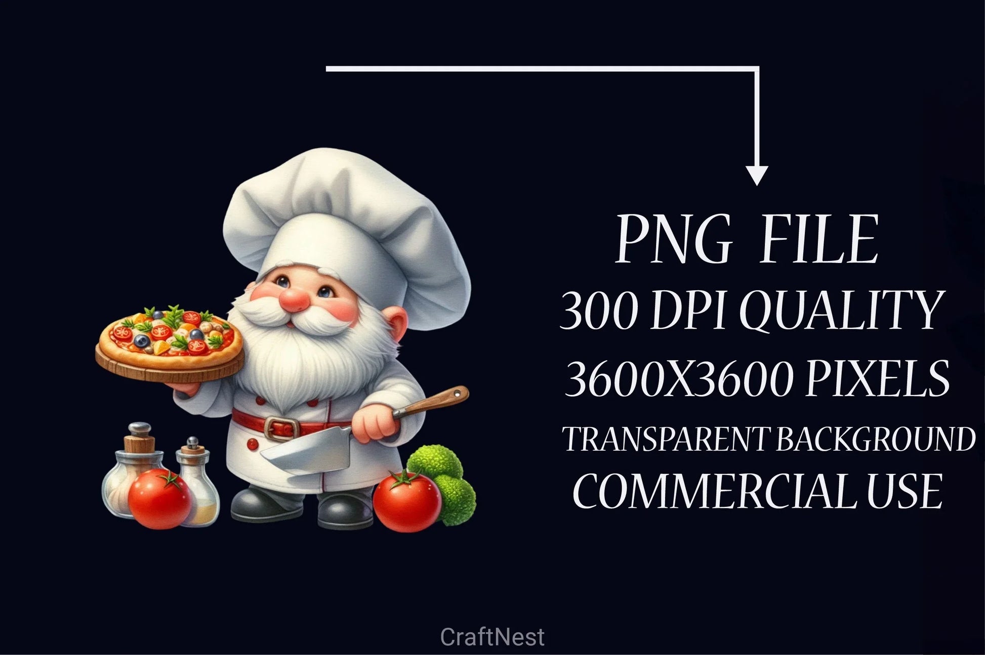 Gnome Chef Clipart Bundle - CraftNest - Digital Crafting and Art