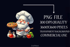 Gnome Chef Clipart Bundle - CraftNest - Digital Crafting and Art