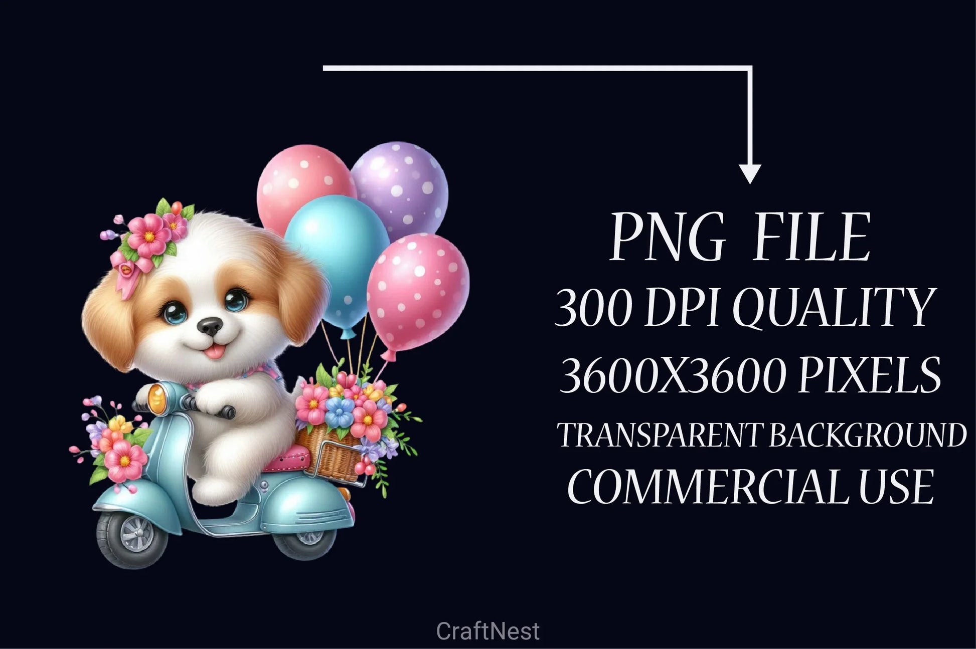 Cute Dog Scooter Clipart Bundle - CraftNest - Digital Crafting and Art