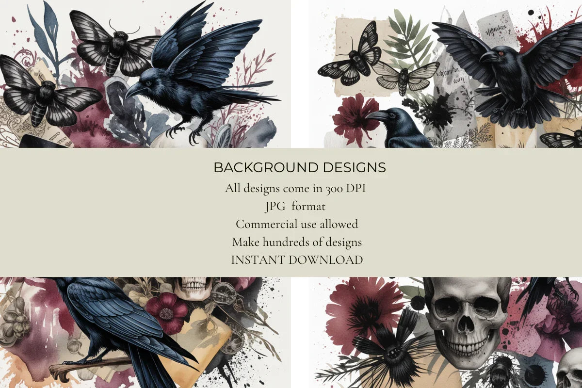 Gothic Mythology Junk Journal Papers - CraftNest - Digital Crafting and Art