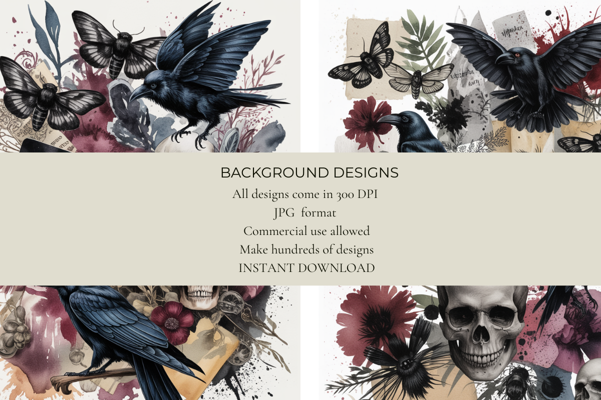 Gothic Mythology Junk Journal Papers