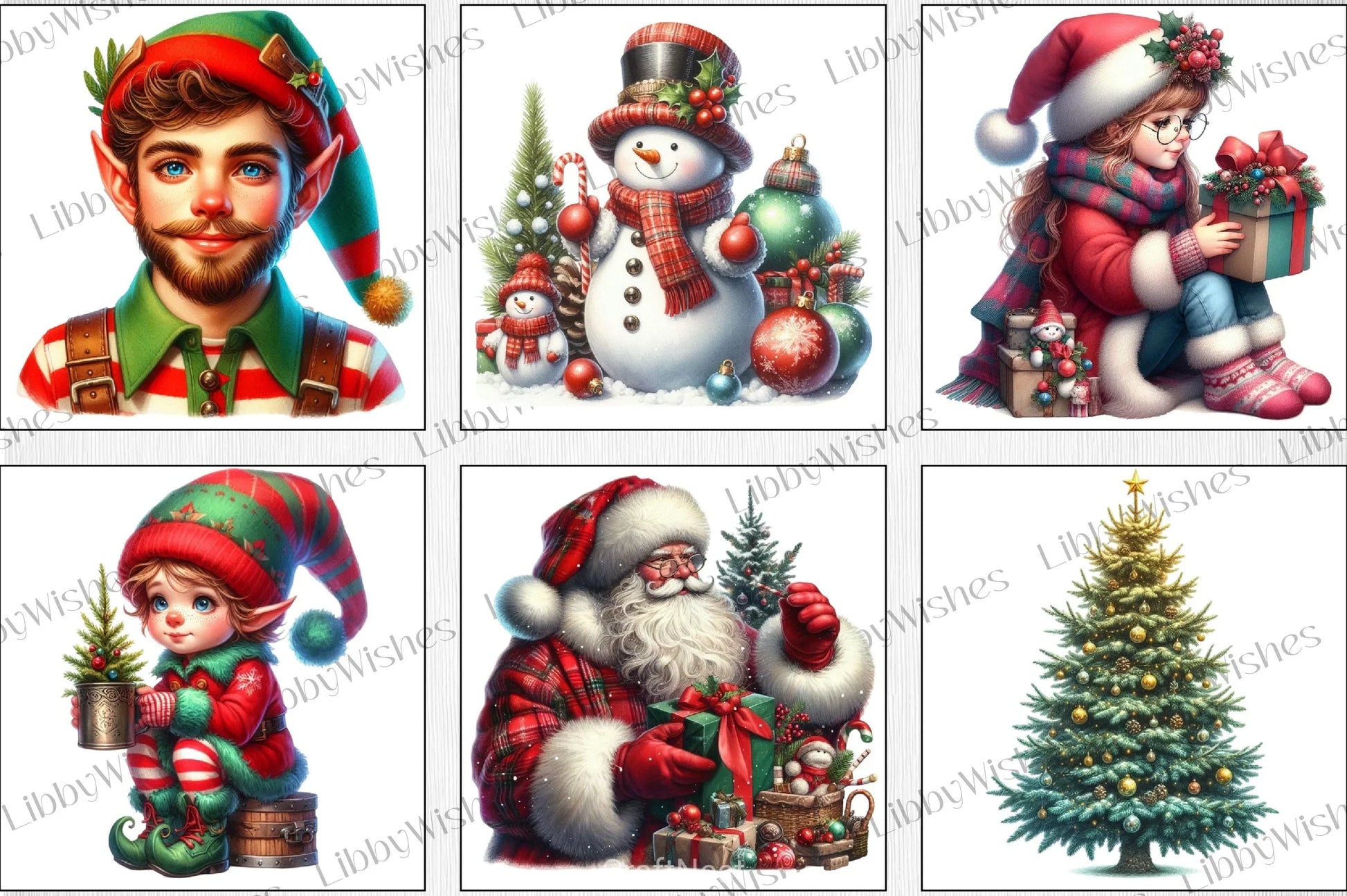 Retro Christmas Clipart Bundle 8 - CraftNest - Digital Crafting and Art